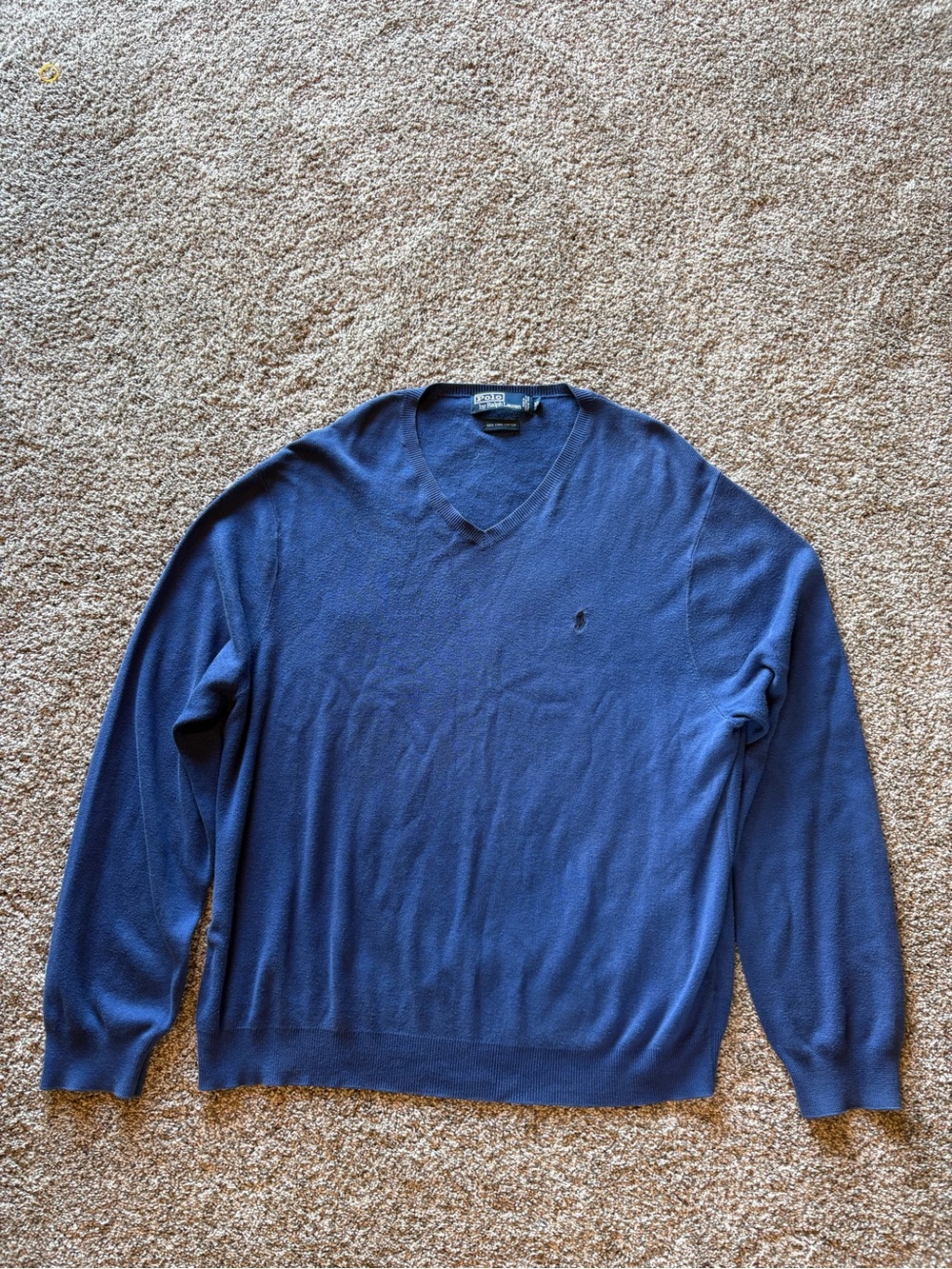 Polo by Ralph Lauren Men's V‑Neck Sweater in Navy